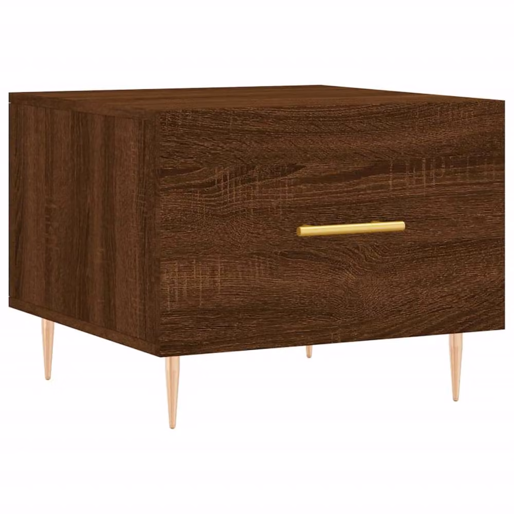 Berkfield Home Set of 2 Brown Oak Square Coffee Tables, W/D/H: 50 x 50 x 40 cm – 4