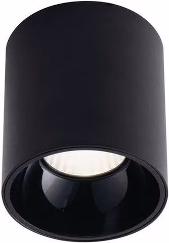 Netlighting Mig LED Round Surface Mounted Anti-Glare Downlight, Black, 4000K