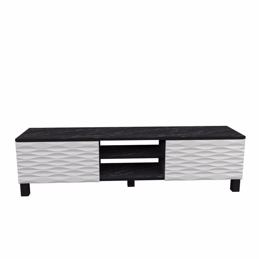 Decorotika Lukas TV Unit for TVs up to 64 inch in Black and White – 4