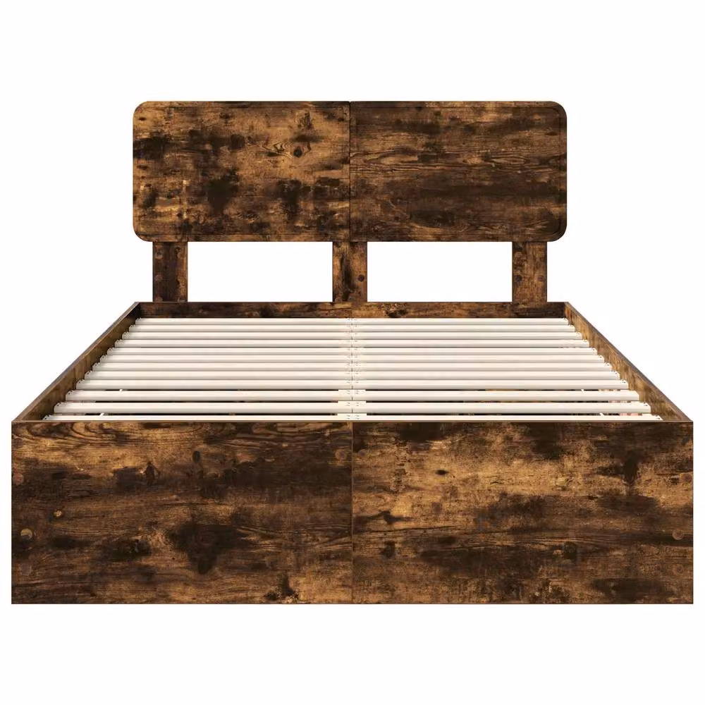 Berkfield Home Modern Bed Frame with Drawers in Smoked Oak Brown, W/D/H: 120 x 190 cm – 3