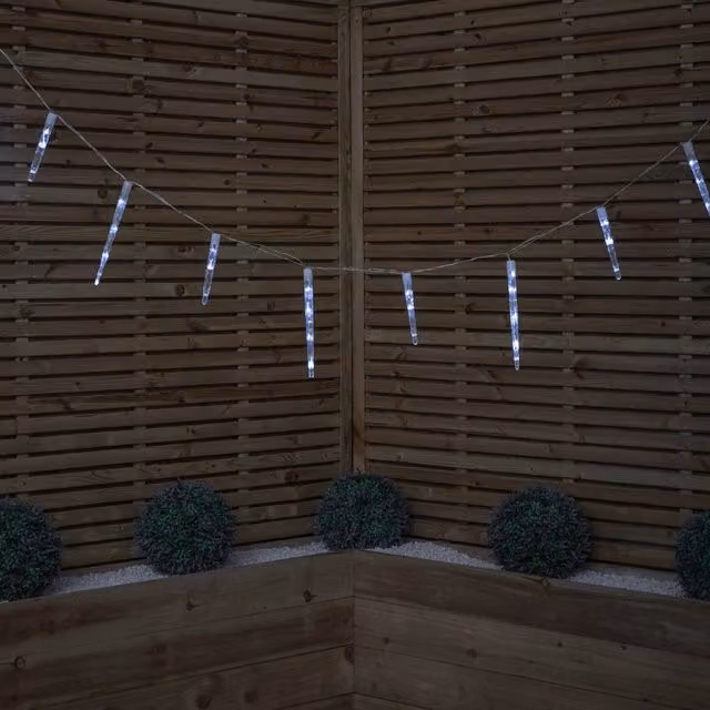Premier 72 LED 24 Drop Icicle Shape Christmas Chaser Lights in White and Multicolour