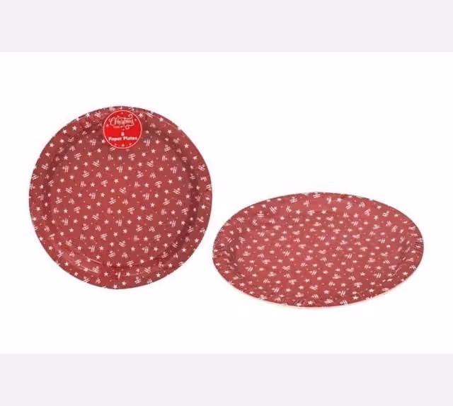 KDMD Ho Ho Ho Red Paper Plates, 80 Pack