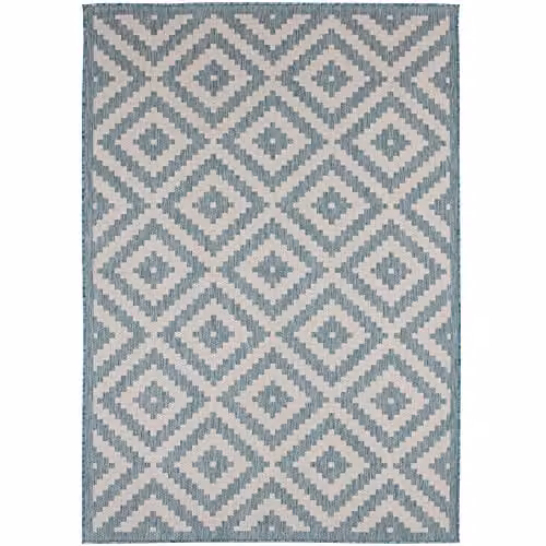 THE RUGS Diamond Aqua Outdoor and Indoor Area Rug, W: 240 cm, D: 340 cm – 3