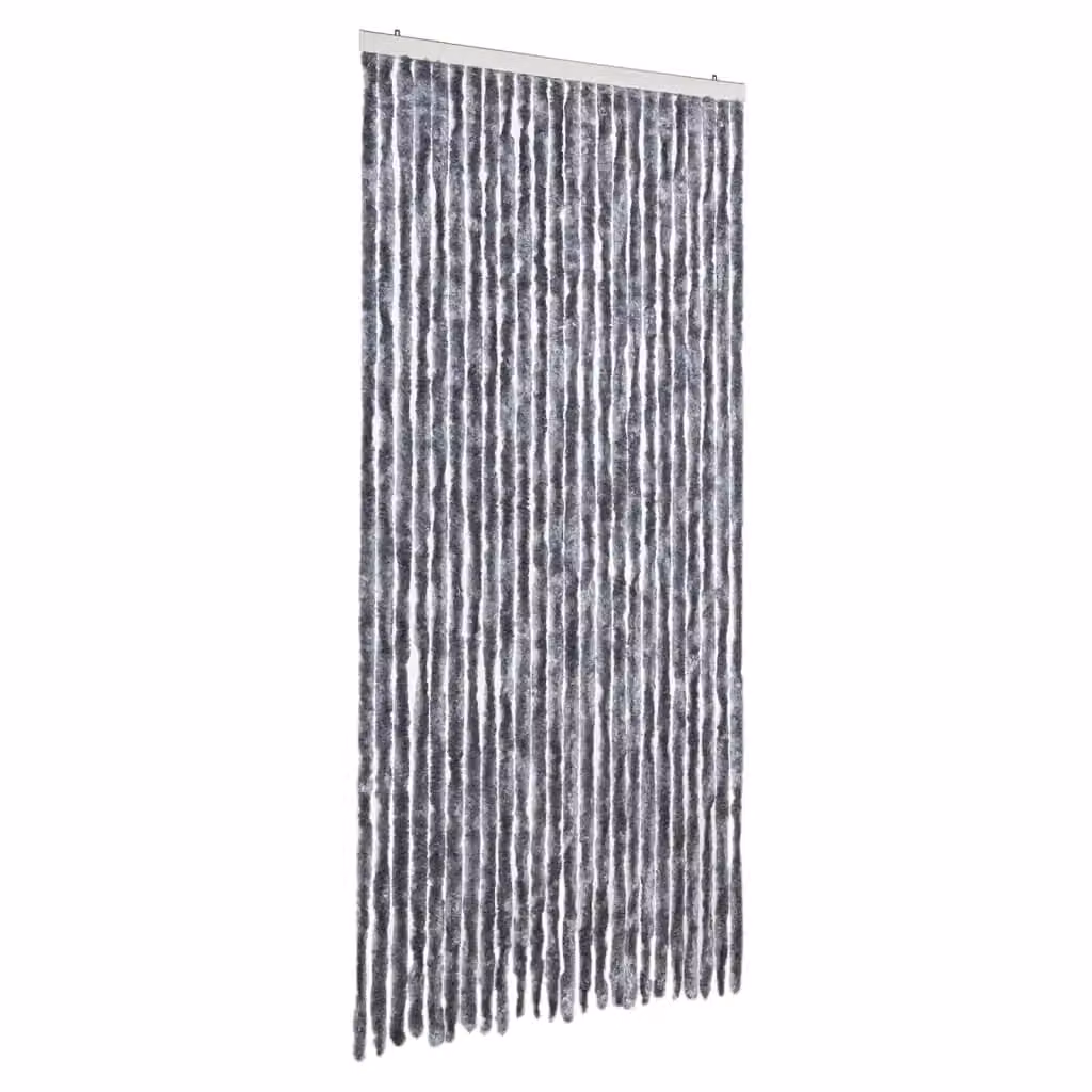 Berkfield Home Silver Chenille Fly Curtain, W: 100 cm, H: 230 cm – 2