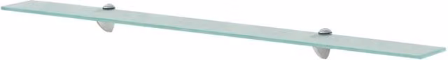 Berkfield Home Clear Glass Floating Shelf, W: 100 cm, D: 10 cm, H: 1 cm