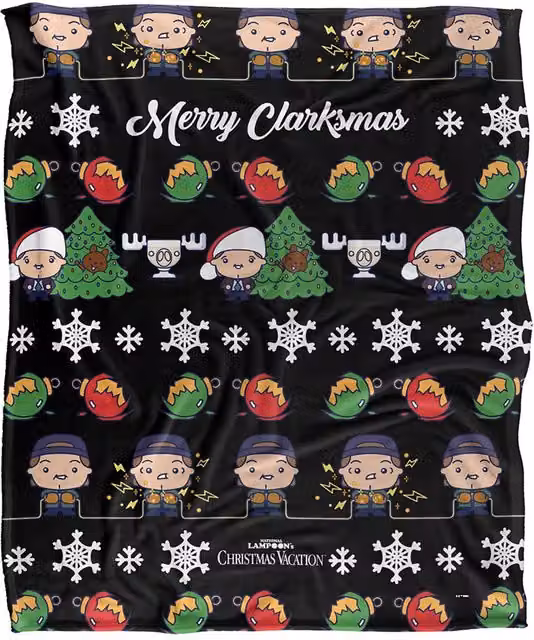 Warner Brothers Christmas Vacation Merry Clarkmas Soft Fleece Throw Blanket, Multicolour, W: 152 cm, D: 127 cm – 6