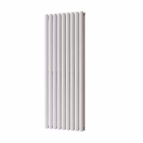 Omeara White Elliptical Tube Vertical Designer Radiator, H 140 cm x W 52.2 cm – 2