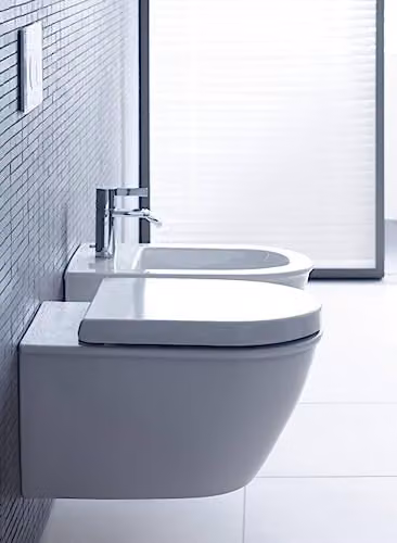 Duravit Starck 2/Darling New Soft Close Toilet Seat in White with Urea Thermoset Lid and Stainless Steel Hinges – 2