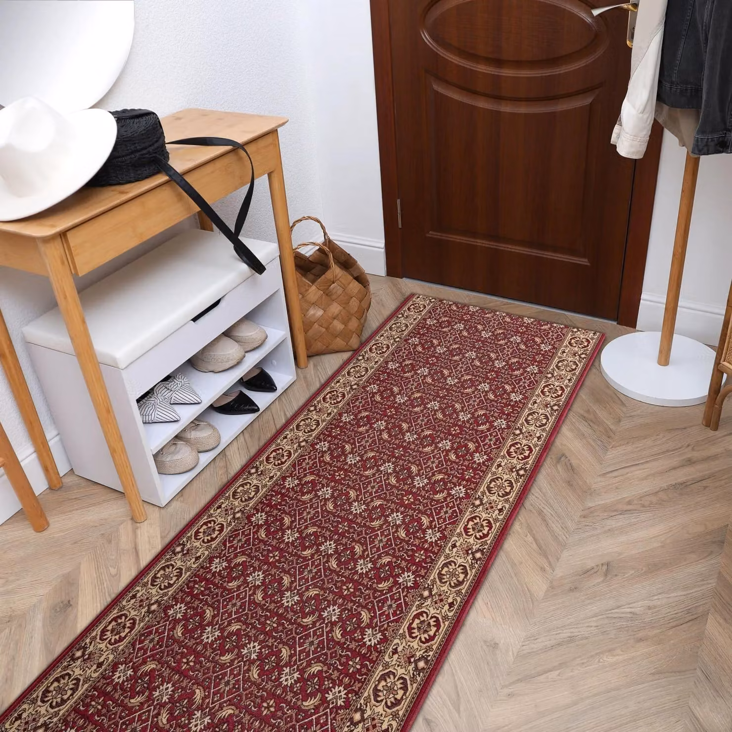 RugsX Anti-Slip Red Oriental Bidjar Runner, W: 67 cm, L: 470 cm – 3