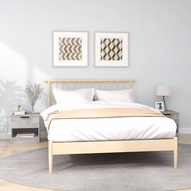 Berkfield Home Set of 2 Modern Bedside Cabinets in Concrete Grey Engineered Wood – 1