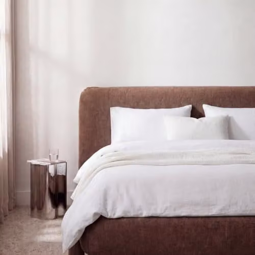 Bedable 100% Cotton Percale Pillowcase Pair, 300 Thread Count, White, W/D/H: 50 x 75 cm – 2