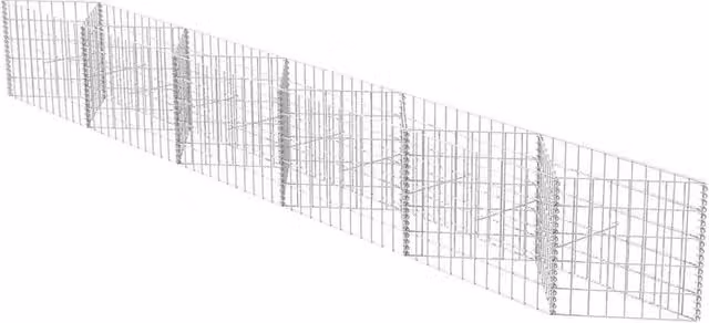 Berkfield Home Galvanised Steel Stone Gabion Basket in Silver, W/D/H: 300 x 30 x 50 cm
