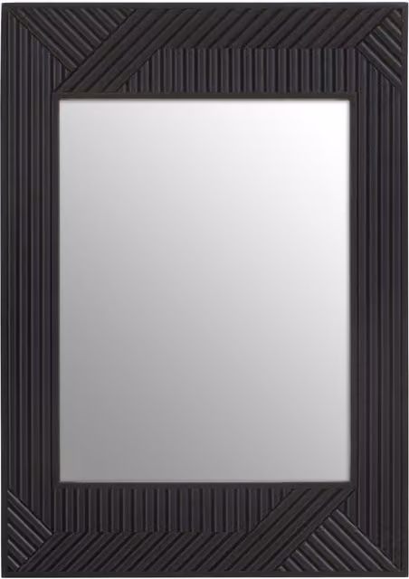 Fifty Five South Barn Antique Wood Effect Rectangular Wall Mirror in Black
