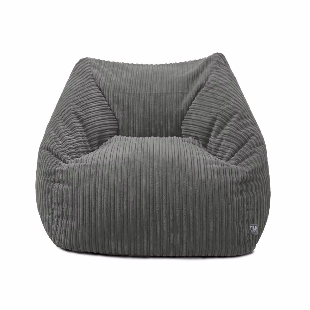 rucomfy Large Snuggle Bean Bag Chair for Adults in Grey Jumbo Cord – 2