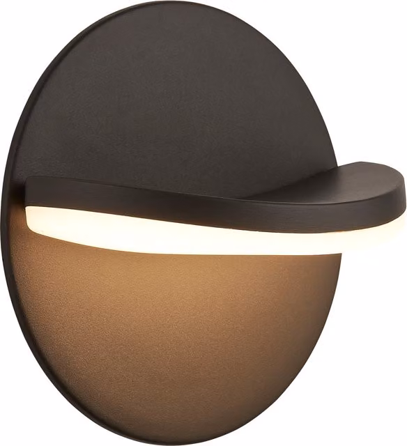 Lighting Collection Kyst Disc Round Outdoor LED Wall Light in Grey or Black