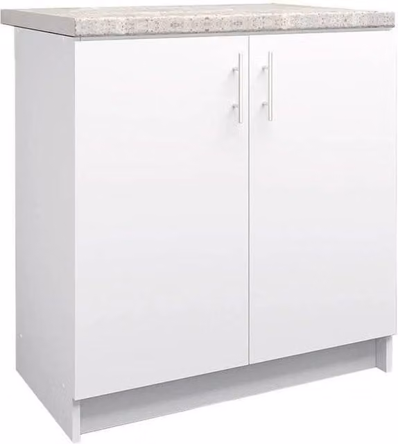 SPETLEK Modern White Kitchen Sink Unit with Hinged Doors, Height: 80 cm