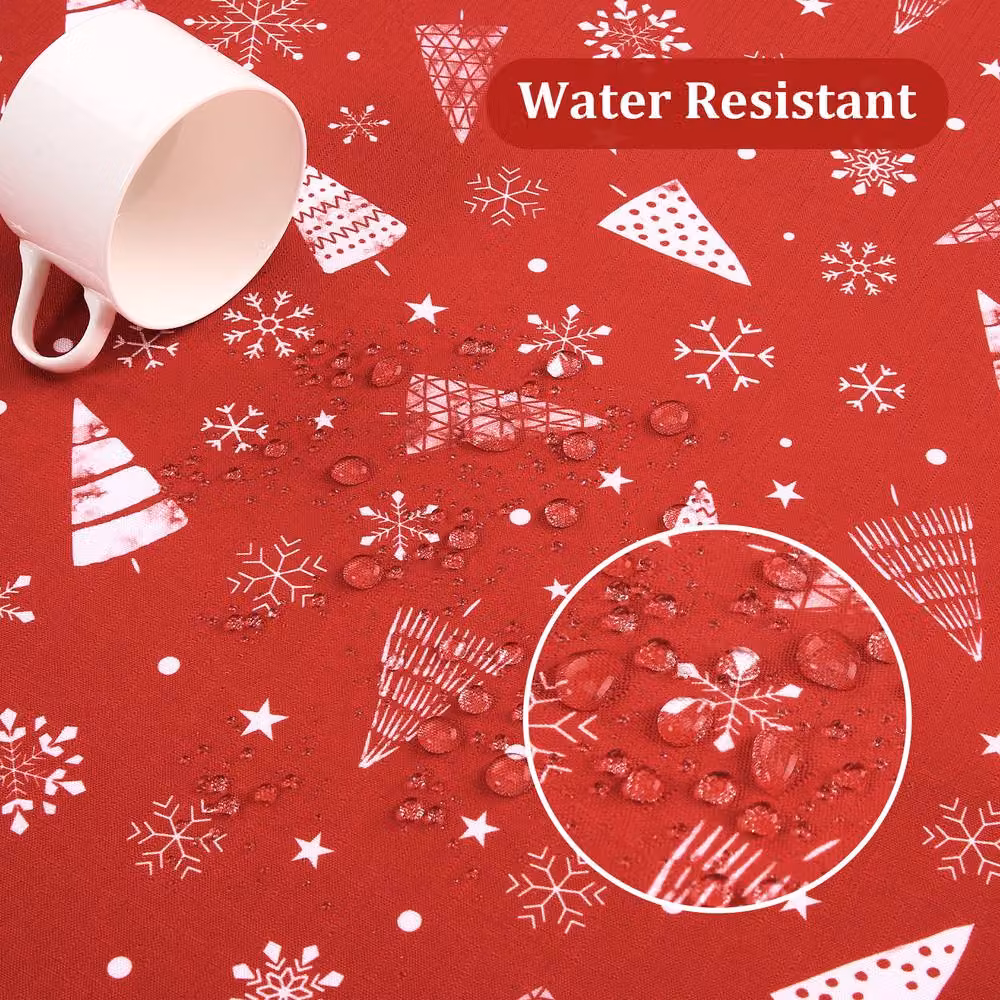 London Boutique Red Christmas Round Tablecloth, Waterproof and Wrinkle-Free, Diameter: 152.4 cm – 4