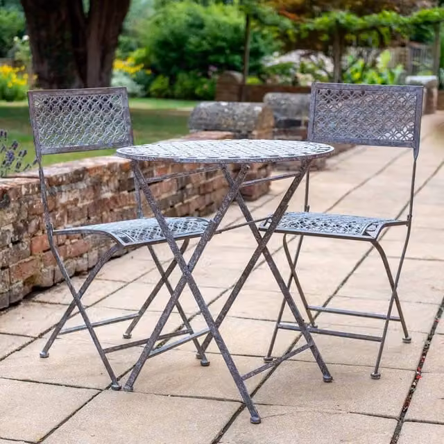 Ascalon Design Ltd Marlboro 3-Piece Bistro Set in Stone and Grey