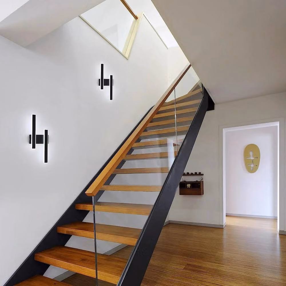 Pheashine Modern Black LED Wall Sconce, 32W 6500K Cool White Rectangular Acrylic Light, Height: 44 cm – 2