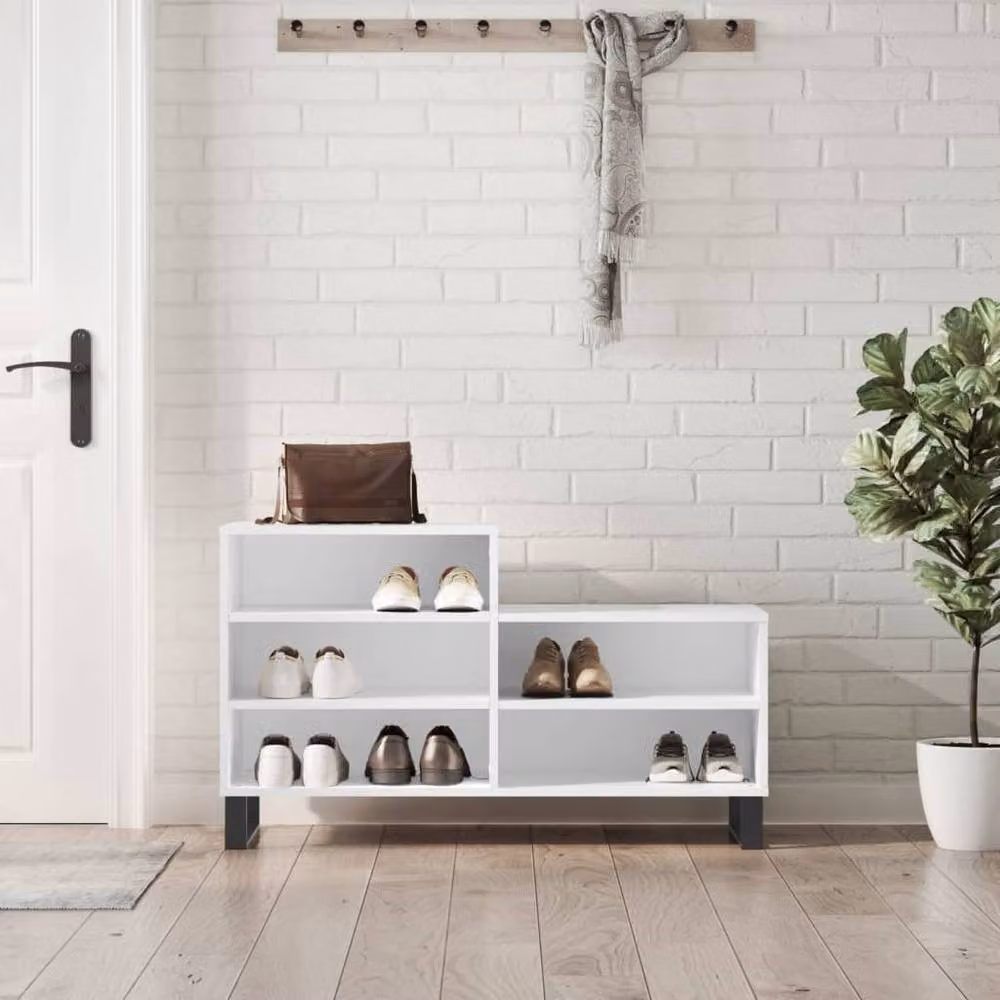 Berkfield Home White Shoe Cabinet with Internal Shelves, W/D/H: 102 x 36 x 60 cm – 2