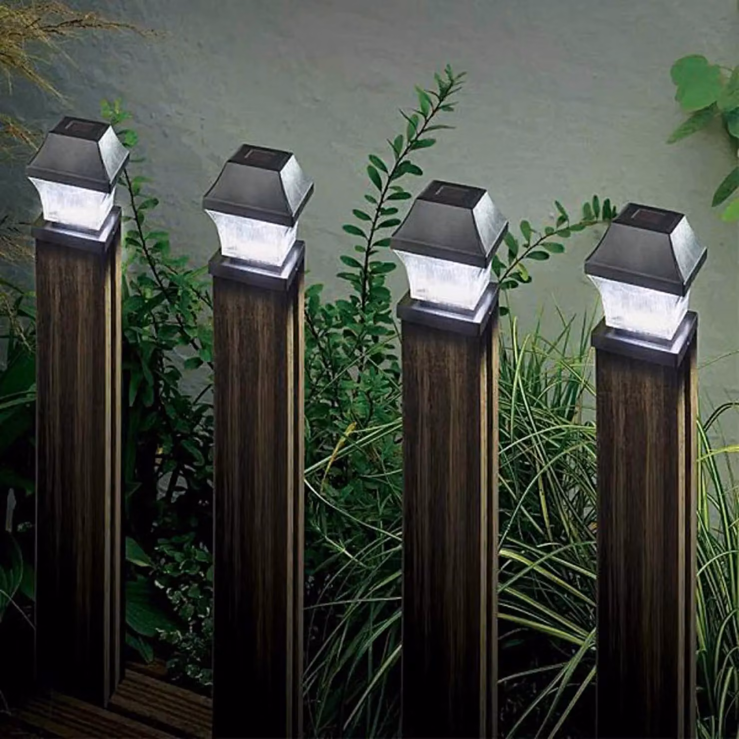 Marco Paul 4 Pack of Black Solar Powered LED Post Cap Lights – 2
