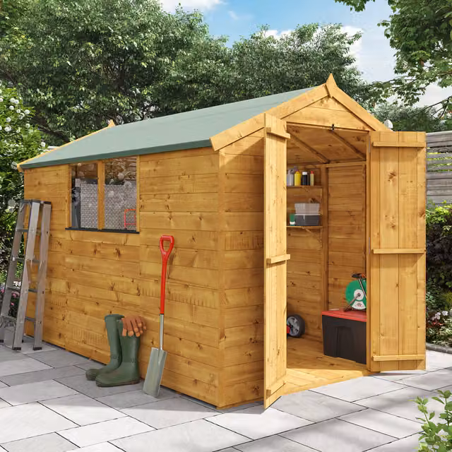 BillyOh Master Tongue and Groove Apex Wooden Shed with Window in Brown