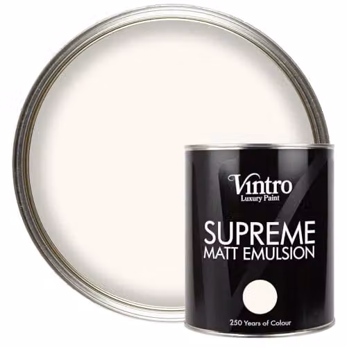 Vintro Luxury Matt Emulsion Multi Surface Paint in Creamy White - Champagne Waltz, 1L – 1