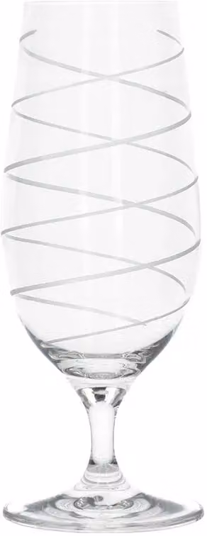 Mikasa Set of 4 Dotted Crystal Beer Glasses in Transparent Silver – 3