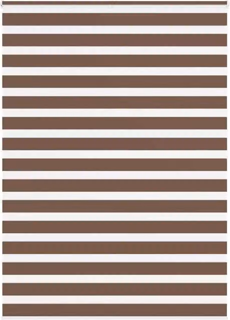 Berkfield Home Brown Zebra Day and Night Blind with Polyester Fabric, W: 165 cm, H: 200 cm – 1