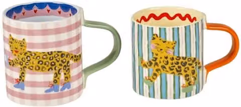 Eleanor Bowmer Set of 2 Adult and Mini Stoneware Mugs, Multicolour