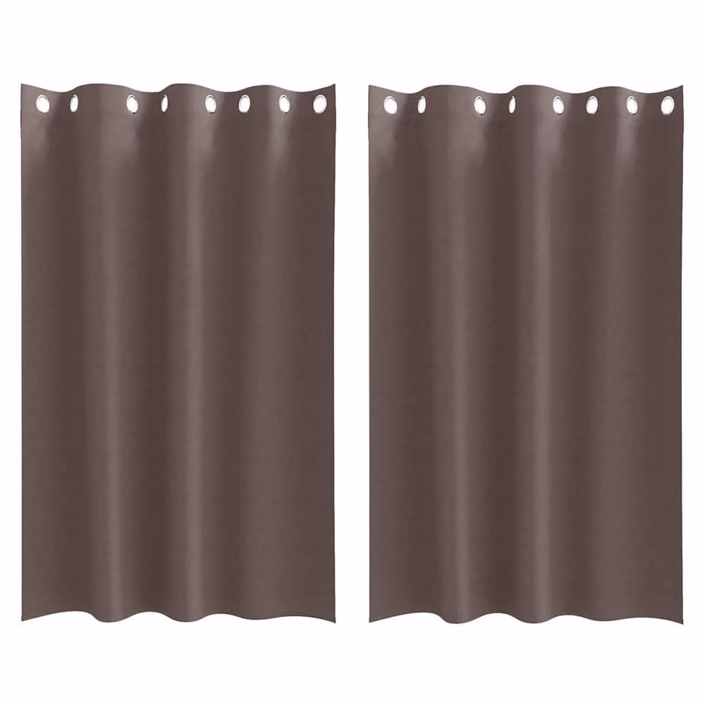 Berkfield Home Modern Opaque Eyelet Curtains, 2 Pack, Brown, W/H: 140 x 175 cm – 2