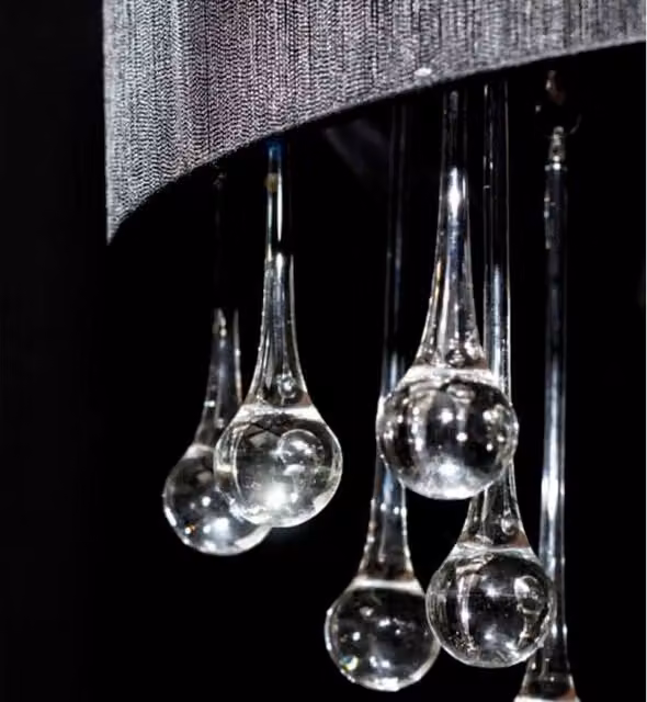 Berkfield Home Black Metal Chandelier with Crystal Accents – 1