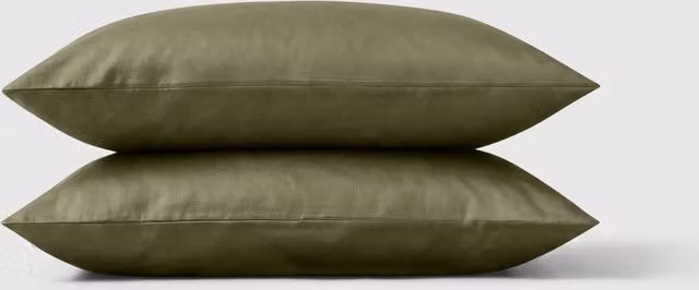 Bedable Cotton Mako Sateen Pillowcase Pair, Green, W/D/H: 50 x 75 cm – 3