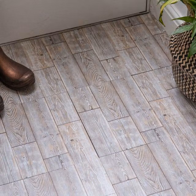 d-c-fix Self-Adhesive Wood Look Vinyl Floor Tiles, Washed Oak Planks, Brown, 1sqm