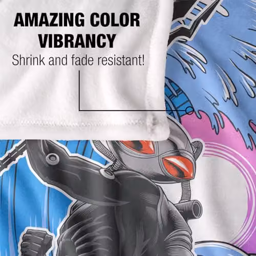 LOGOVISION Aquaman and the Lost Kingdom Black Manta Waves Super Soft Fleece Throw Blanket, Blue, Black and Multicolour, W: 91 cm, D: 147 cm – 4