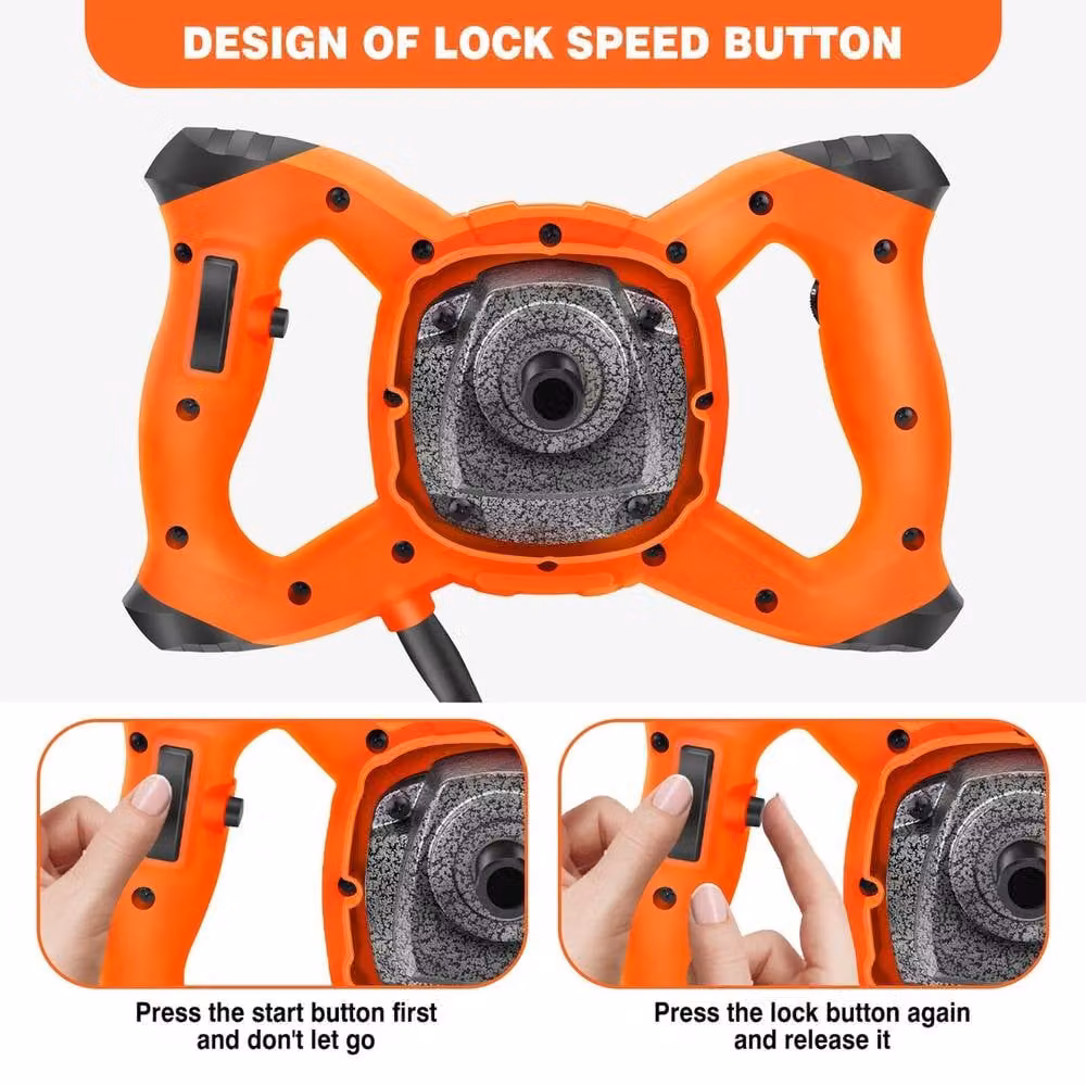 SPETLEK 3800W Portable Electric Cement Paddle Mixer in Orange – 2