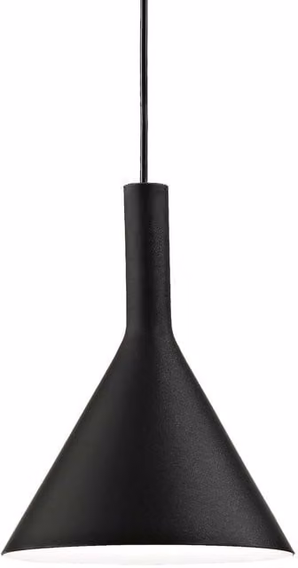 Ideal Lux Cocktail 1 Light Dome Ceiling Pendant in Black with Chrome Details, Diameter: 20 cm