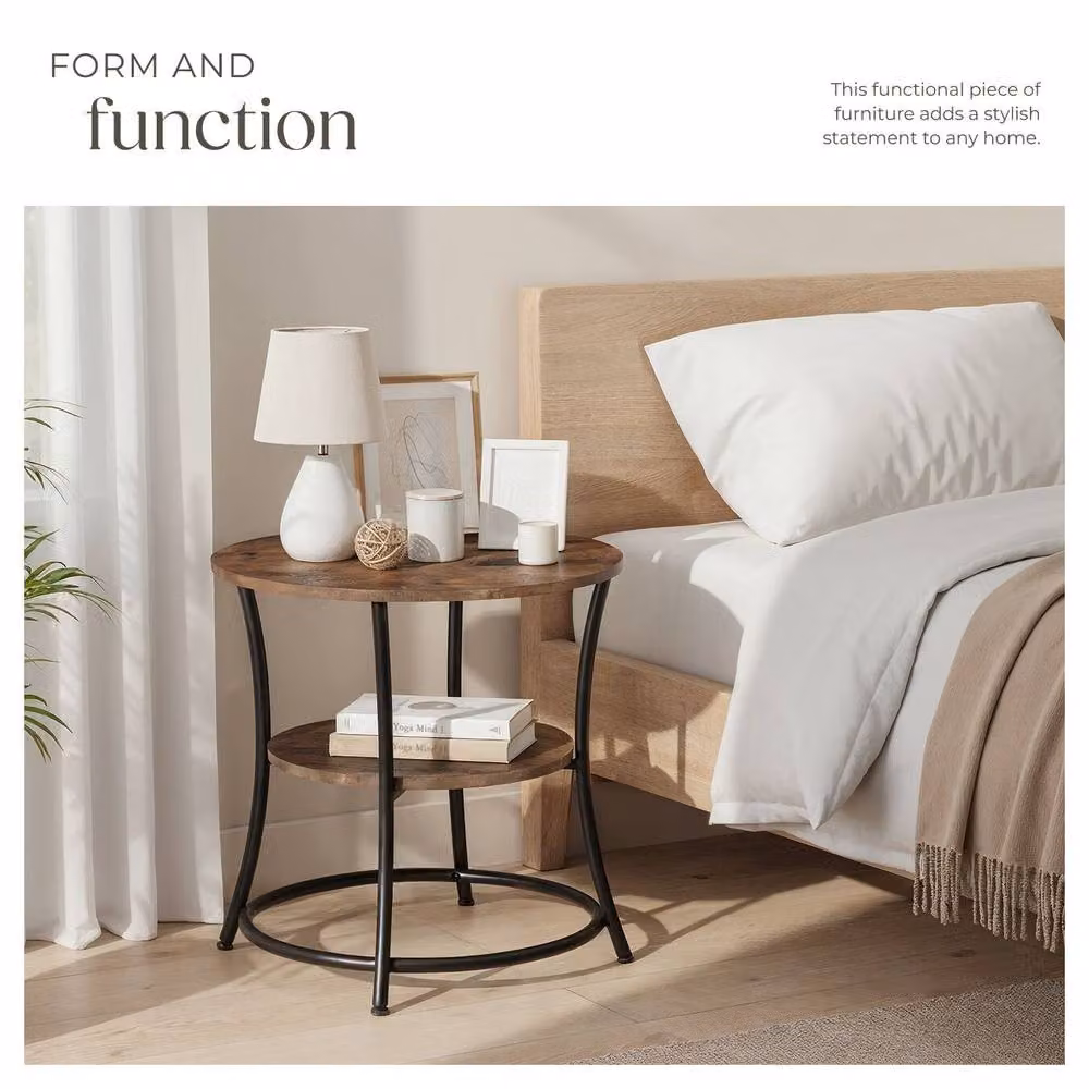 tectake Saint Louis Bedside Table in Dark Brown and Black – 5