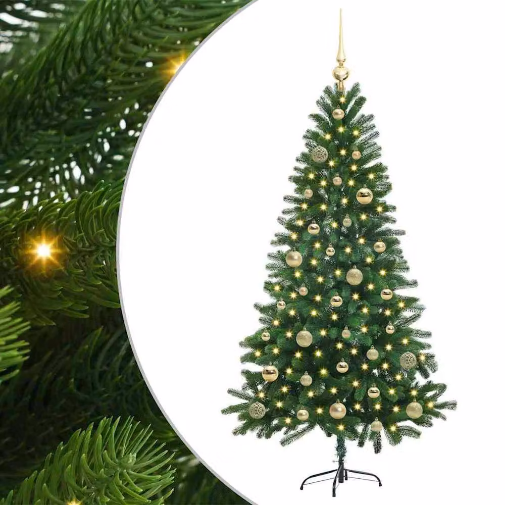 Berkfield Home Green PE Christmas Tree with 150 LEDs and Stand, Height: 150 cm – 2