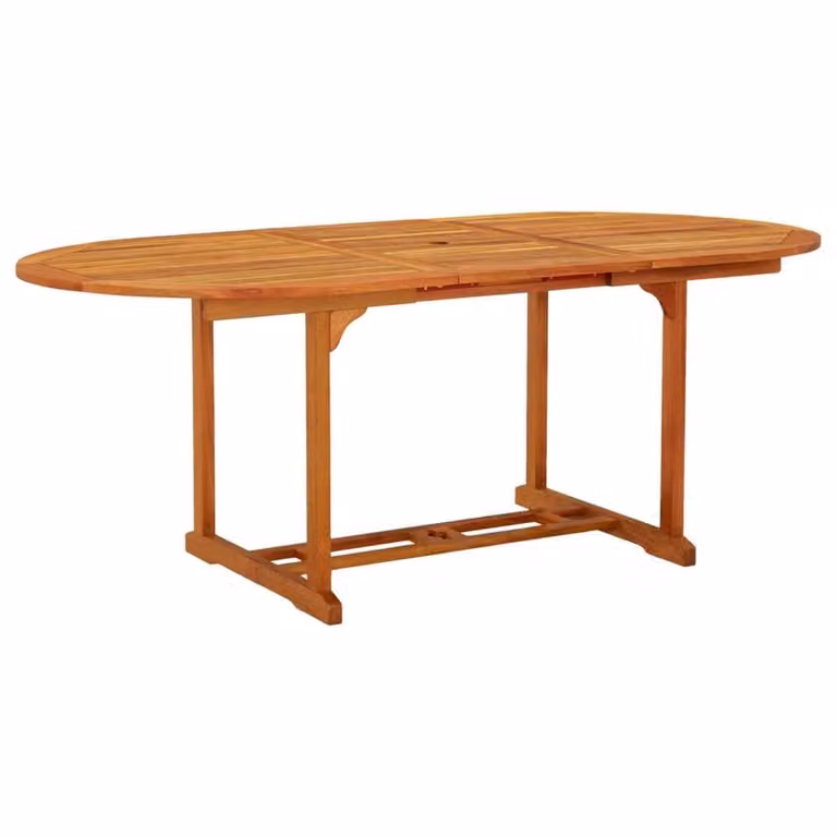 Berkfield Home Brown Solid Wood Extendable Garden Table, W/D/H: 200 x 100 x 75 cm