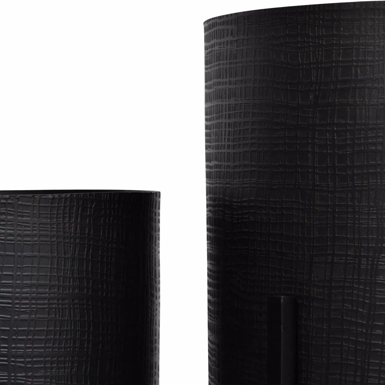 Libra Interiors Clyde Set of 2 Modern Round Metal Floor Standing Planters in Matt Black – 4
