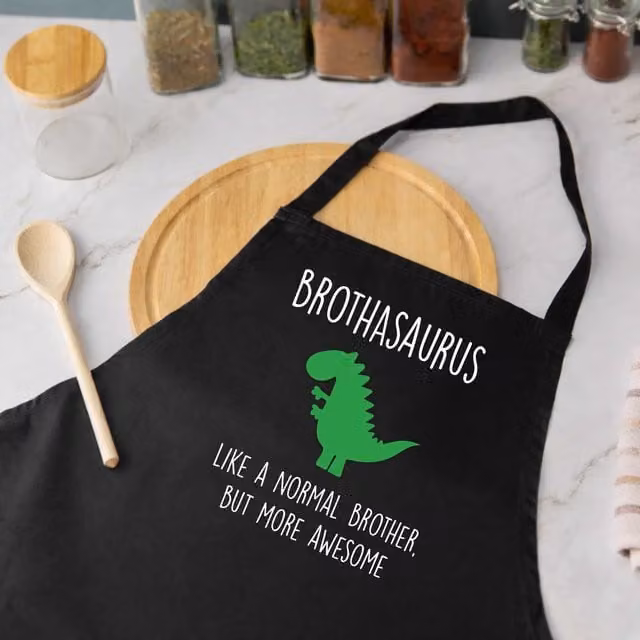 60 Second Makeover Brothasaurus Men's Cotton Apron in Black