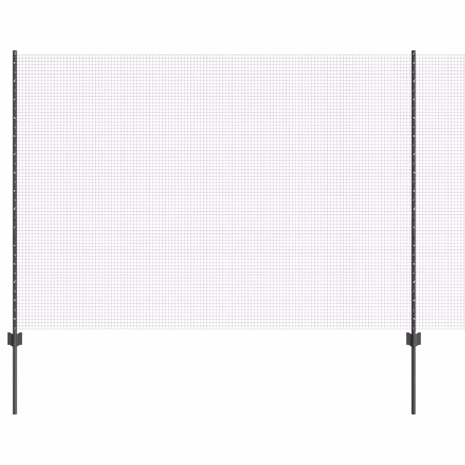 Berkfield Home Grey Steel Welded Wire Fence with 22 U-Profile In-Ground Posts, W: 25 m, H: 1.5 m – 2