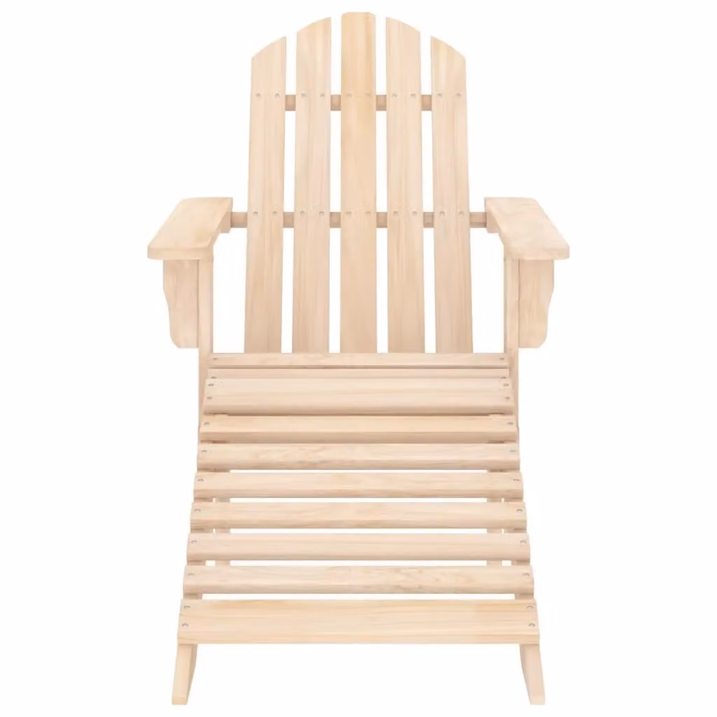 Berkfield Home Garden Adirondack Chair with Ottoman in Brown Solid Fir Wood