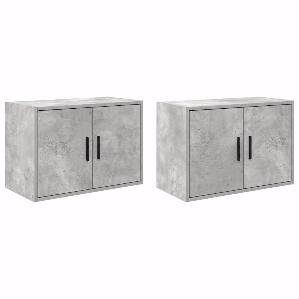 Berkfield Home Set of 2 Wall Mounted Garage Workshop Cabinets in Concrete Grey Engineered Wood – 2