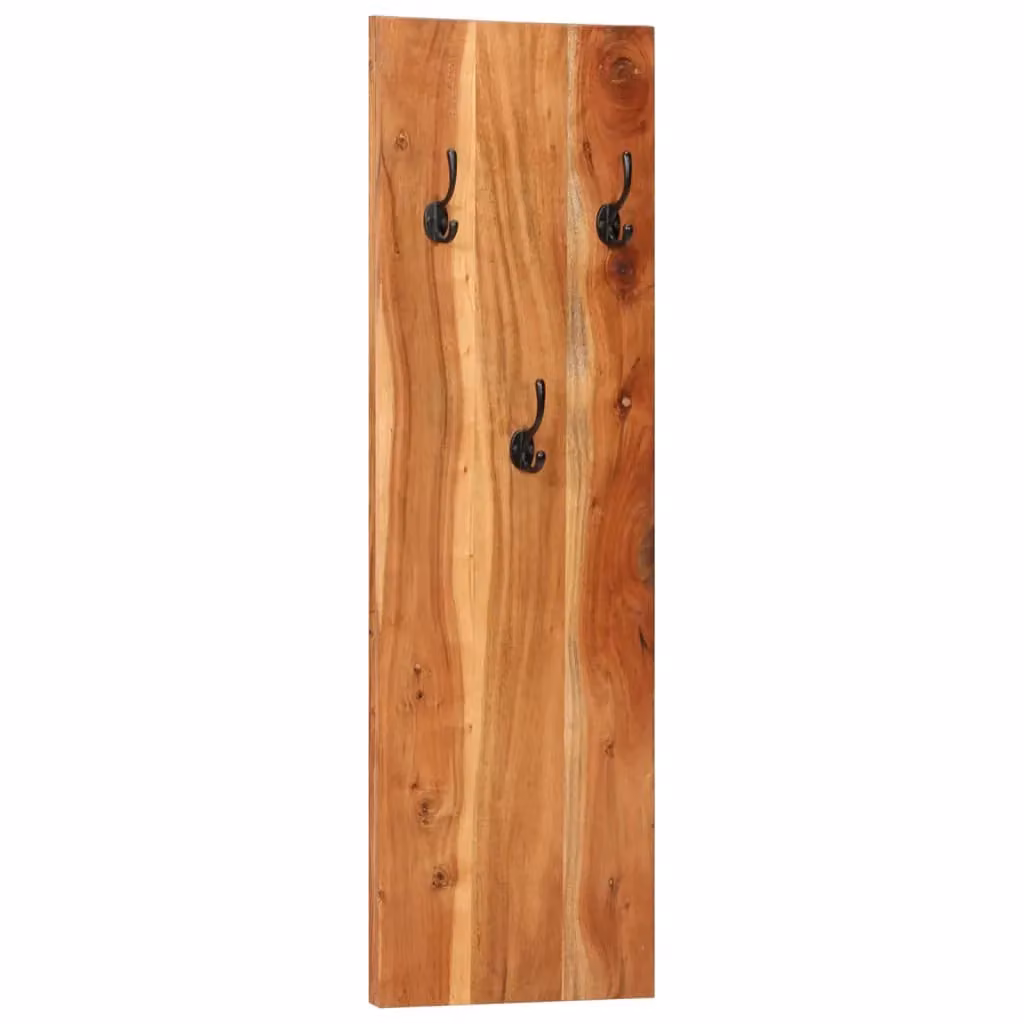 Berkfield Home Set of 2 Wall-mounted Vintage Acacia Wood Coat Racks in Brown, W/D/H: 36 x 3 x 110 cm – 2