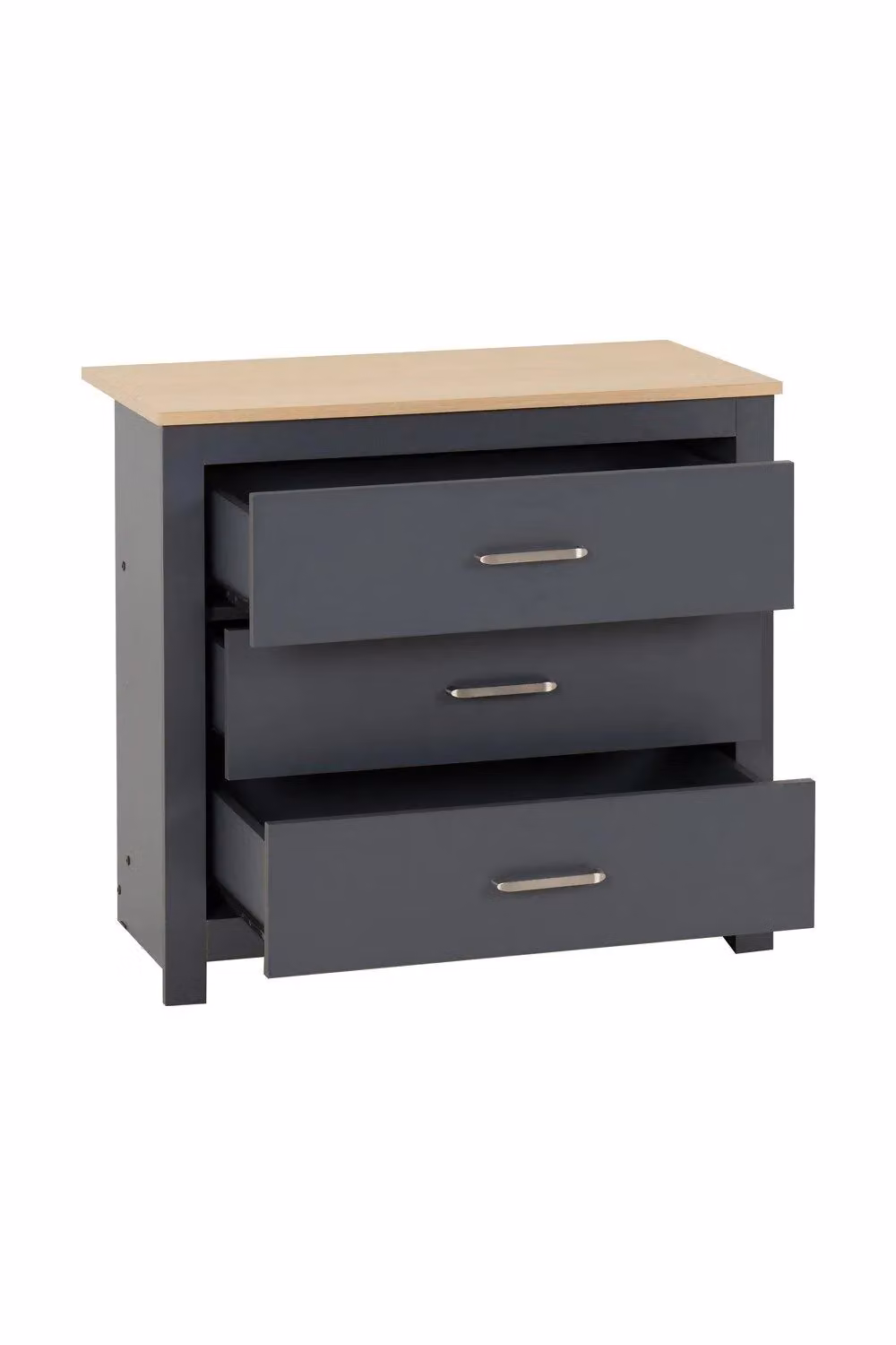 Seconique Portland 3 Drawer Chest in Grey and Oak Effect – 4
