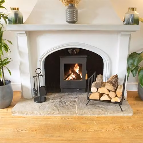 Hammer and Tongs Black Metal Freestanding Fireside Log Storage Rack W/D/H: 34.0 x 36.5 x 48.5 cm – 4
