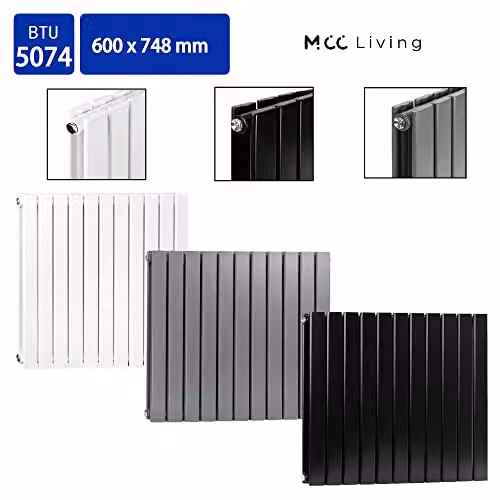 MCC Direct Anthracite Designer Flat Panel Double Central Heating Radiator, W: 74.8 cm, H: 60 cm – 2