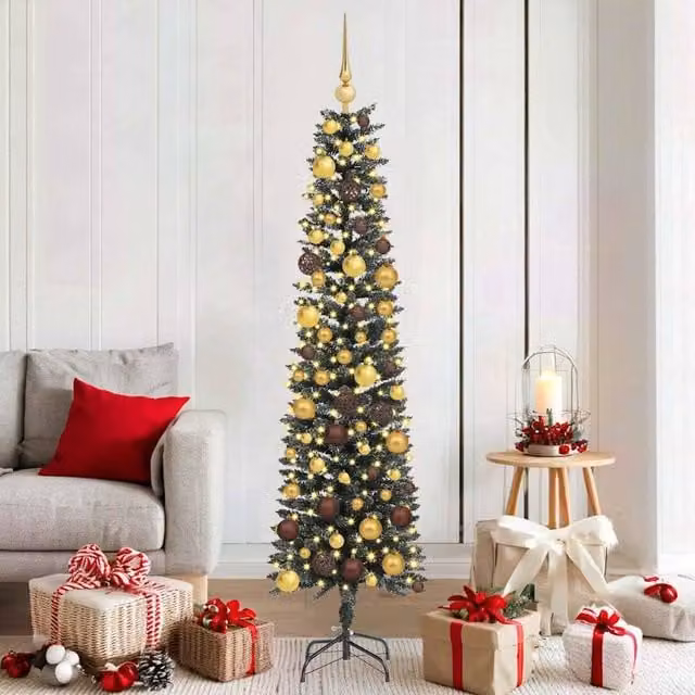 Berkfield Home Artificial Christmas Tree with Stand, Green, H 180 x W 50.5 x D 50.5 cm – 1